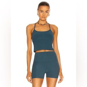 Beyond Yoga Spacedye Slim Racerback Cropped Tank & Biker Short Set